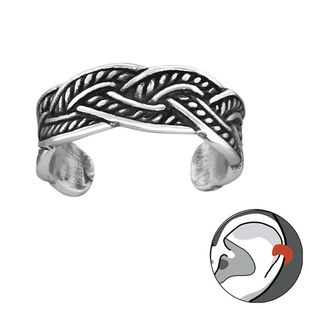 Sterling Silver Braided Rope Ear Cuff – No Piercing Needed​